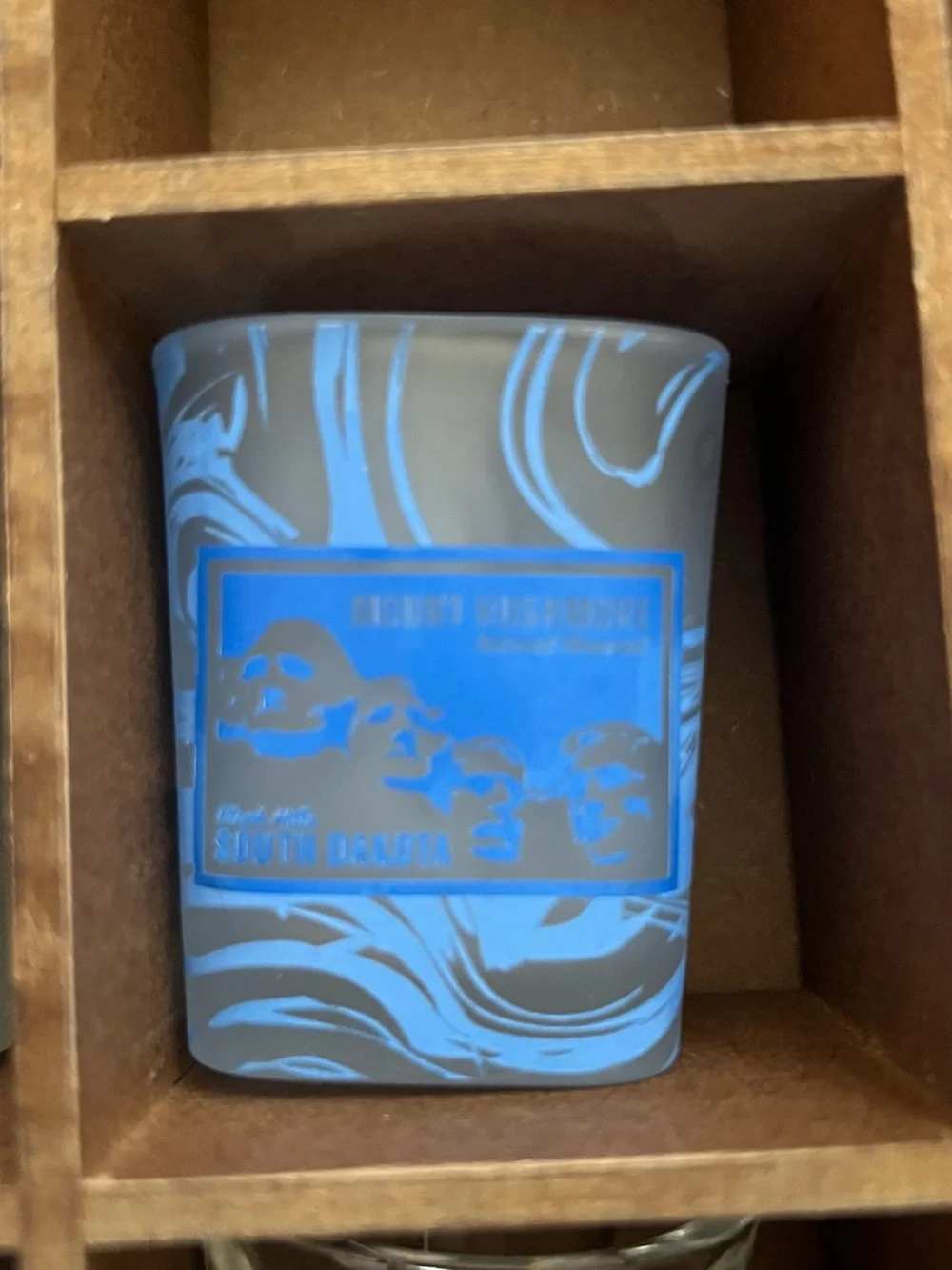 South Dakota Souvenir Blue Marble Decorative Candle Holder